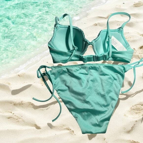 Calzedonia Sequin Aqua Green Bikini Set - Picture 3 of 5
